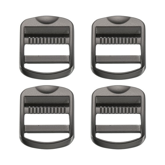 4 Pack Metal Ladder Lock Buckles, 1 inch Tri-Glide Lock Slider Buckle Adjustable, Strap Release Buckles Zinc Alloy for Backpack Strap Accessories, Matte Gunmetal