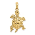 thumbnail image 1 of FB Jewels 14K Yellow Gold Turtle High Polish and Textured 2D Pendant, 1 of 4