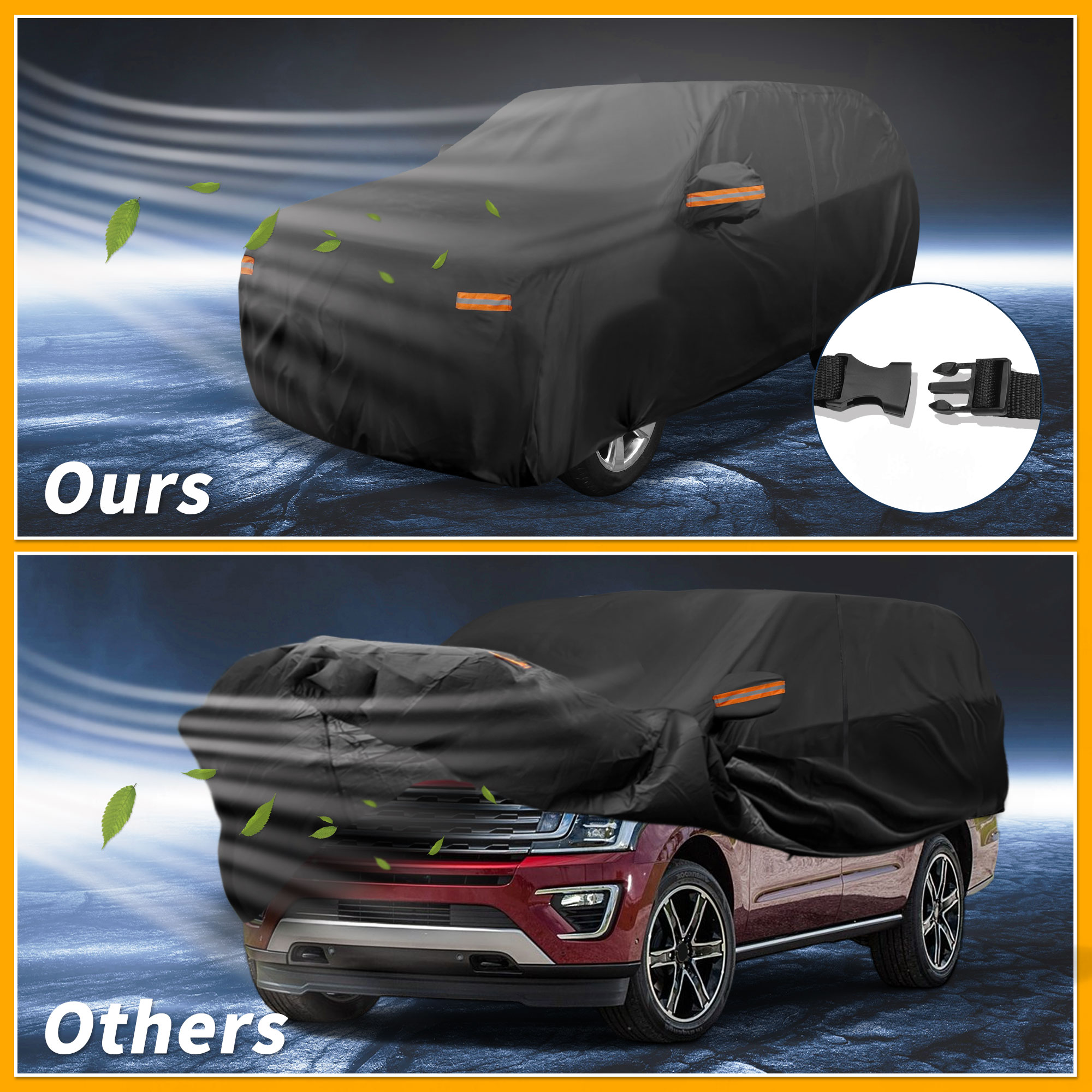 Unique Bargains Durable Waterproof Car Cover Black for Ford Expedition