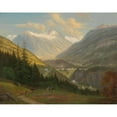 thumbnail image 2 of Emil Ludwig Löhr 24x20 Black Ornate Framed Double Matted Museum Art Print Titled: View of Bad Gastein, 2 of 5
