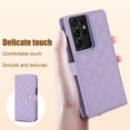 thumbnail image 5 of Compatible with Samsung Galaxy S21 Ultra Litchi Texture PU Leather Case with Card Holder Wrist Strap, Wallet Flip Cover for Galaxy S21 Ultra Men/Women Crossbody Strap RFID Blocking Kickstand, Purple, 5 of 9