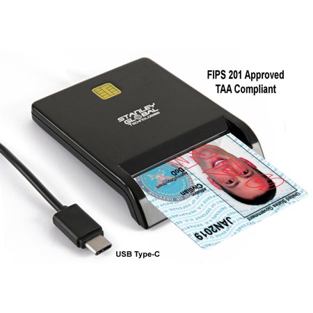 Stanley Global SGT111-8c USB C Smart Card CAC Reader TAA and FIPS 201-2 (Best Smart Card Reader)