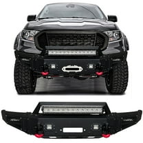 Vijay Compatible with 2019-2020-2021-2022-2023 Ford Ranger Front Bumper Textured Black Steel with Light sand D-rings