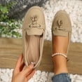 thumbnail image 6 of Viluyesy Loafers for Womens, Soft Sole Shallow Comfort Slip On Fashion Suede Leather Flats Shoes Khaki US6, 6 of 8