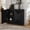 Black, variant on Oufan Fluted Design Storage Cabinet, Wood Buffet Cabinet with 2 Doors & Shelf, Narrow Side Cabinet, Freestanding Cupboard for Kitchen, Living Room