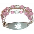 thumbnail image 2 of Stylish Medical Alert Bracelets – Double Pink Medical ID Replacement Band by Hidden Hollow Beads - Breast Cancer Awareness Medical ID Band, 2 of 7