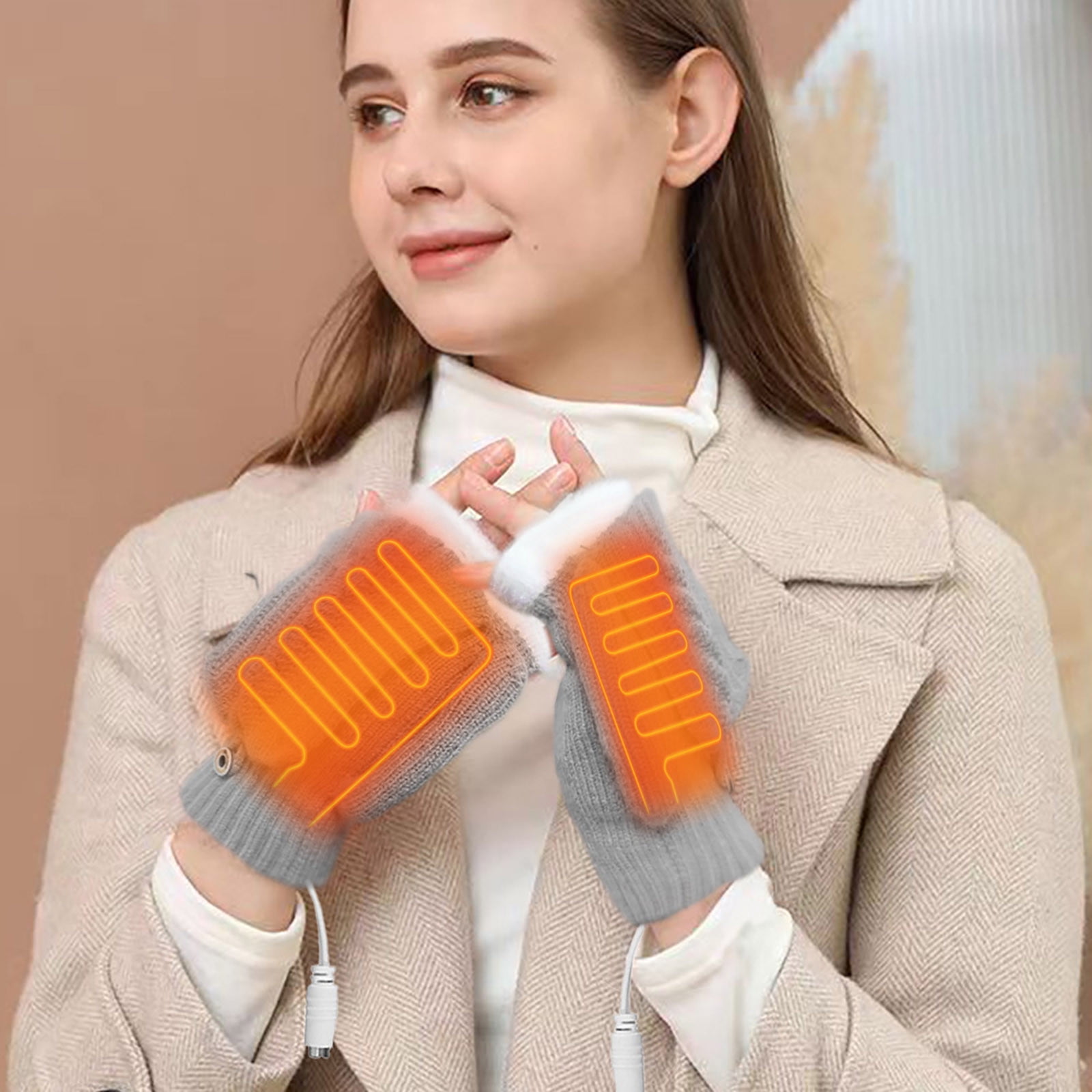 Gants Chauffants d'Hiver Gants Usb Gants Chauffants pour Ordinateur Gants  en Forme de Tasse Ensemble de Bandes Résistantes avec Poignées