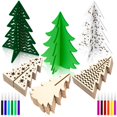 thumbnail image 1 of Set de Manualidades Blosssound 48 Piezas Árboles de Navidad 3D de Madera con 12 Marcadores, 1 of 6