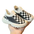 thumbnail image 6 of Willtoo Kids Slip On Knit Sneakers Breathable Mesh Checkered Pattern Walking Shoes Lightweight Non-Slip Casual Running Sport Shoes, 6 of 6