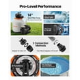 thumbnail image 6 of VEVOR FlashPure 14" Sand Filter Pump for Above Ground Pool, 0.75 HP 3500 GPH Pool Filter System with 24H Timer, 6X Faster Filtration with Filter Balls, Pre-Installed Media,Ready to Use, 6 of 9