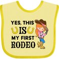 thumbnail image 3 of Inktastic Yes, This is My First Rodeo- Cowgirl in Hat and Boots Girls Baby Bib, 3 of 4