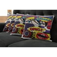 thumbnail image 5 of Ambesonne Art Throw Pillow Cover 4 Pack, Comic Book Pattern, 20", Multicolor, 5 of 5