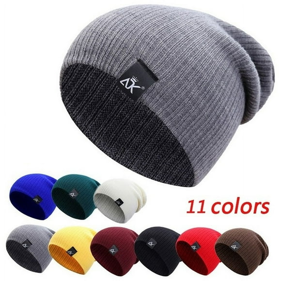 Unisex Solid Color Winter Knitted Beanies Color Beanies Hip-hop Snap Slouch Outdoor Hat Men Women Skiing Warm Cap