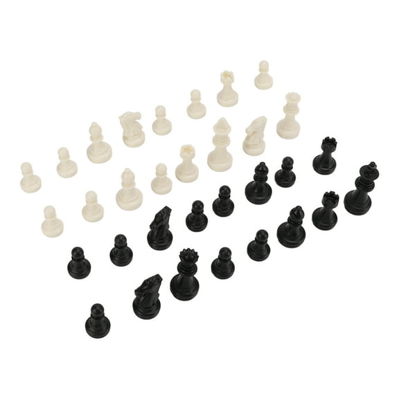 Chessmen Pieces, Replacement Chess Pieces Universal PS Plastic Reusable Convenient  For Party Black White