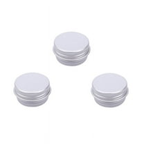 50pc 5ml Round Aluminium Tin Cans Aluminium Jar Storage Containers for Cosmetic Candles Candies with Screw Top Lid Platinum 2.5x1.5cm Capacity: 5ml(0.17 fl. oz)