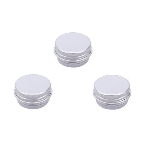 50pc 5ml Round Aluminium Tin Cans Aluminium Jar Storage Containers for Cosmetic Candles Candies with Screw Top Lid Platinum 2.5x1.5cm Capacity: 5ml(0.17 fl. oz)