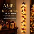 thumbnail image 6 of 47"Glowing Christmas Door Hanger, Lighted Christmas Door Hanger, Rustic Quilted Fabric Wreath, Merrycascade Light-Up Christmas Decoration, 7 Festive Light Designs, Vertical Display (Snowman-B), 6 of 7