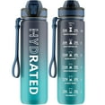 thumbnail image 1 of Botella de agua QLUR Motivational con pajita de 1 litro para gimnasio, 1 of 8