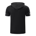 thumbnail image 4 of KXDMNE Mens Quick Dry Short Sleeve Hoodie - with Pocket Solid Color Moisture Wicking Pullover Athletic All Season Performance Workout Top, Black, XL, 4 of 5