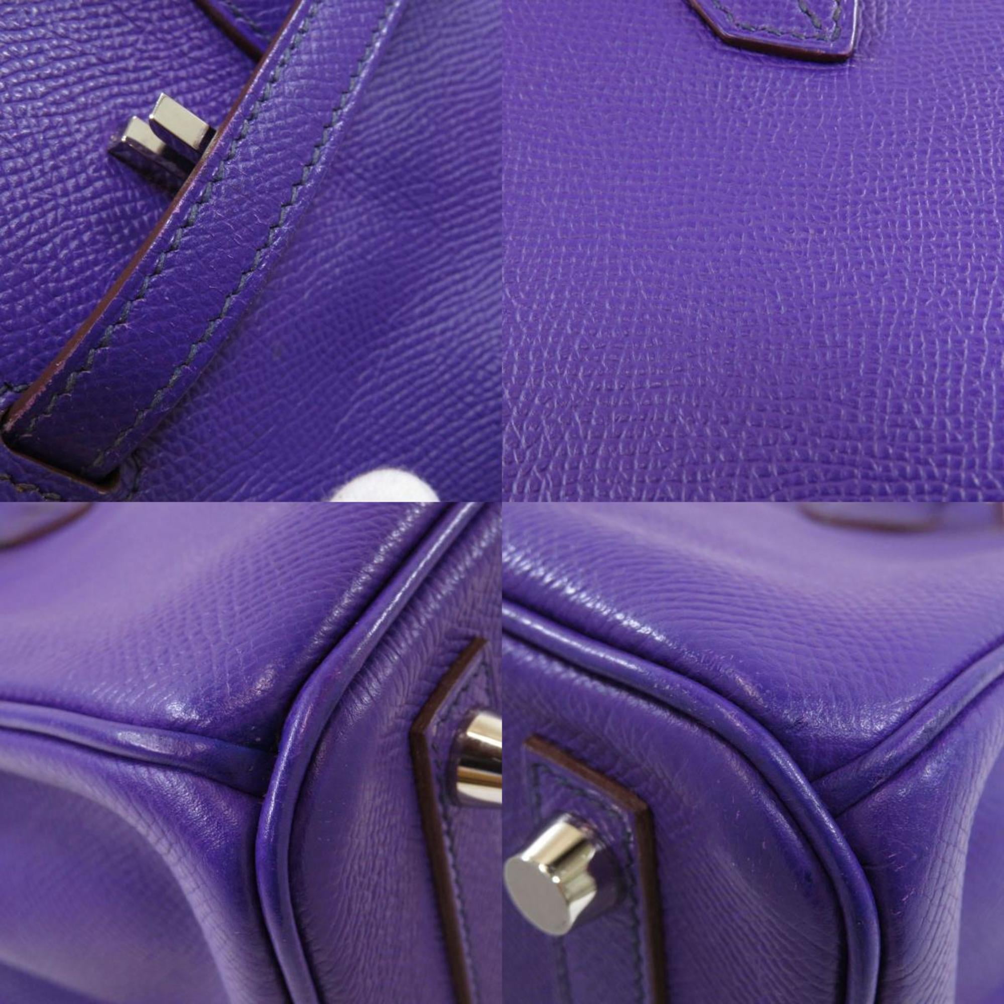 Authenticated Used Hermes Birkin 25 Purple Handbag Epson Ladies HERMES 