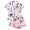 Pink, variant on Pajamas for Women Sets 2 Piece Cute Ghost Print Shirts and Shorts Button Down Short Sleeve Notch Collar Sleepwear Pjs Set (Pink S)