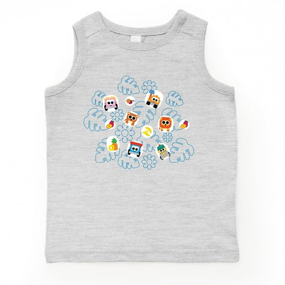 Leo the Truck Palm Leaves and Floral Outline - Toddler Graphic Tank