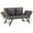 Grey rattan + dark grey cushion, variant on vidaXL Patio Bench Adjustable with Cushions for Outdoor Garden Poly Rattan