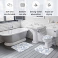 thumbnail image 5 of Blue White Flowers Bath Mat 3 Piece Bathroom Rug Set, Spring Summer Floral Botanical Non Slip Bath Rug Contour Mat and Toilet Lid Cover, Absorbent Shower Mats Soft Bath Rugs and Mats Sets, 5 of 8