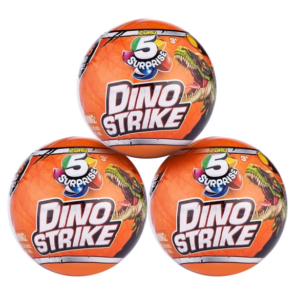 5 Surprise Dino Strike Surprise Mystery Battling Collectible Dinos (3 Pack) by ZURU