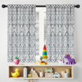 thumbnail image 5 of Blackout Kids Curtains,Gray Geometric Diamond Striped Pattern Childrens Insulated Curtains Set Of 2,Bedroom Essentials,Toddler Room Decor 42x54in(106x137cm), 5 of 5