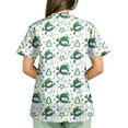 thumbnail image 5 of Garbnen Christmas Womens Scrub Tops Printed V Neck Short Sleeve Plus Size Tops Holiday Print Nurse Uniforms with Pockets S-5XL, 5 of 6