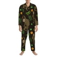 thumbnail image 4 of Kll Sloth Doing Yoga Sleepwear Mens Flannel Pajamas,Long Cotton Pj Set, 4 of 9