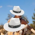 thumbnail image 6 of yuksok Cowboy Hat Adults Casual Novelty Summer Cowgirl Hat for Autumn Camping Party White, 6 of 9