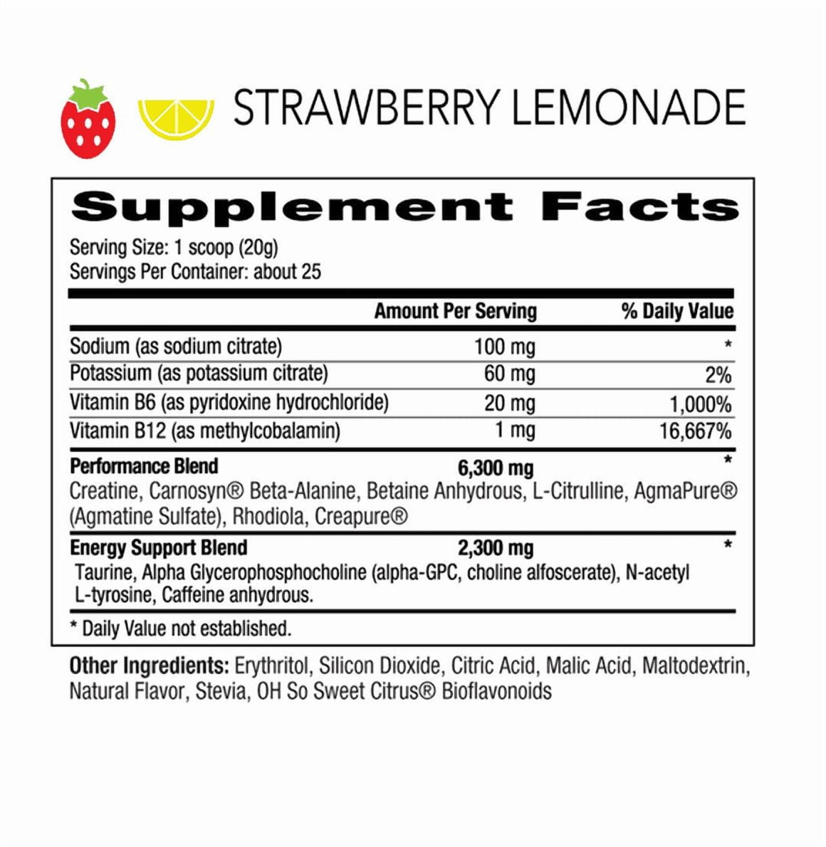 NF Sports Pre-Workout Powder – Energy, Focus, Strength & Endurance Support for Men & Women – Strawberry Lemonade – 25 Servings