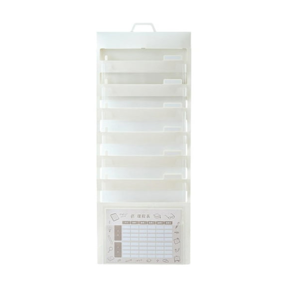 Kuntesetty Hanging Wall File Organizer Portable with 6 Pockets for A4 Size Paper Letter white