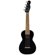 Fender Monterey Concert Ukulele - Black Bundle with Gig Bag, Tuner, and Austin Bazaar Instructional DVD