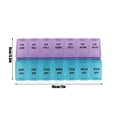 thumbnail image 3 of One Week Pill Organizer | Double-Row Portable Medicine Box | 7-Day Sealed Storage Container | Travel-Friendly Weekly Medication Organizer | Blue or Purple, 3 of 3