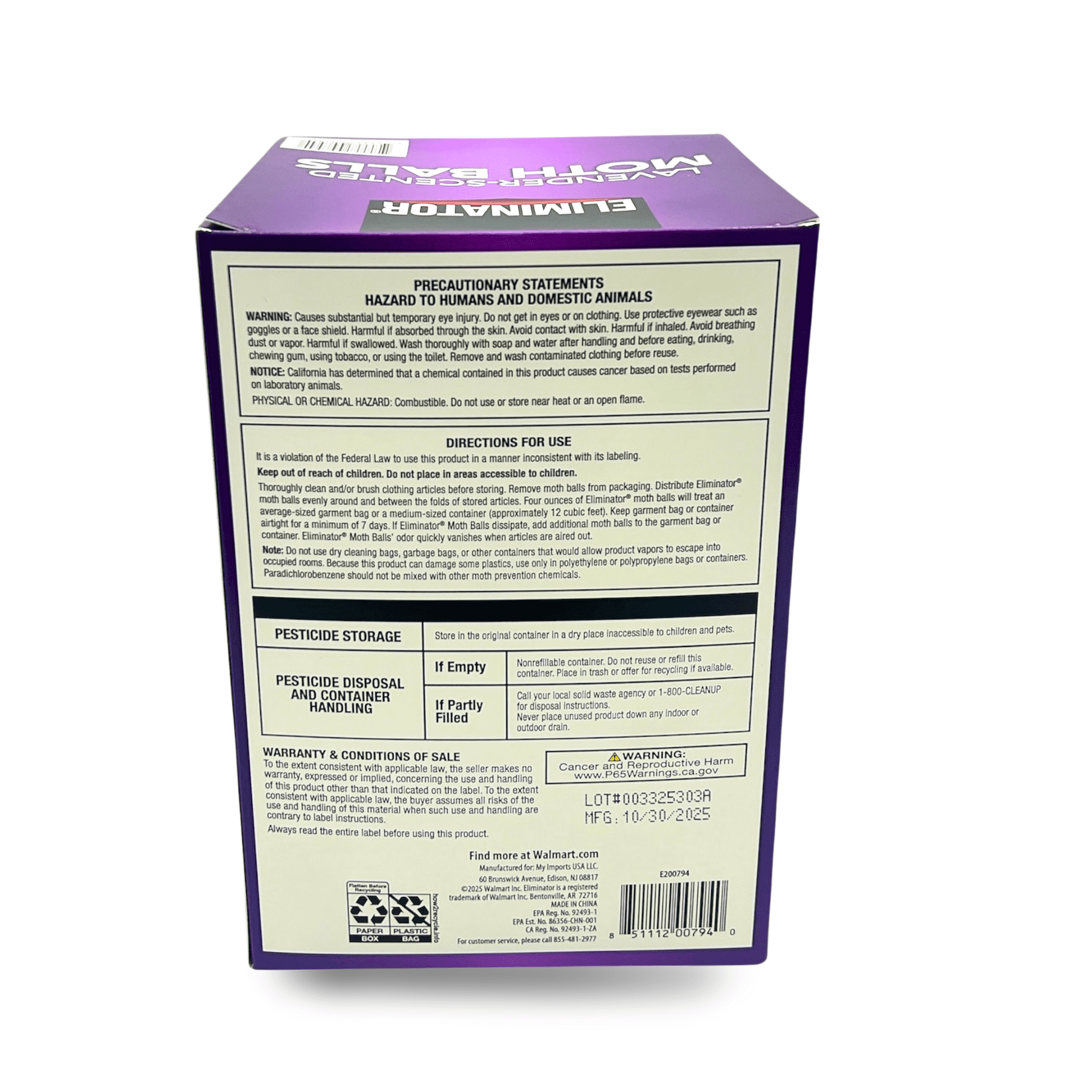 Eliminator Lavender Moth Balls 48 oz for Clothes Protection