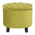thumbnail image 1 of Hawthorne Collection Oak Tufted Storage Ottoman in Asparagus, 1 of 1