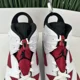 thumbnail image 4 of Ni - ke Ni - ke Air Jordan 6 Retro OG Mid Carmine Red White Black CT8529-106 Mens Size 13, 4 of 5