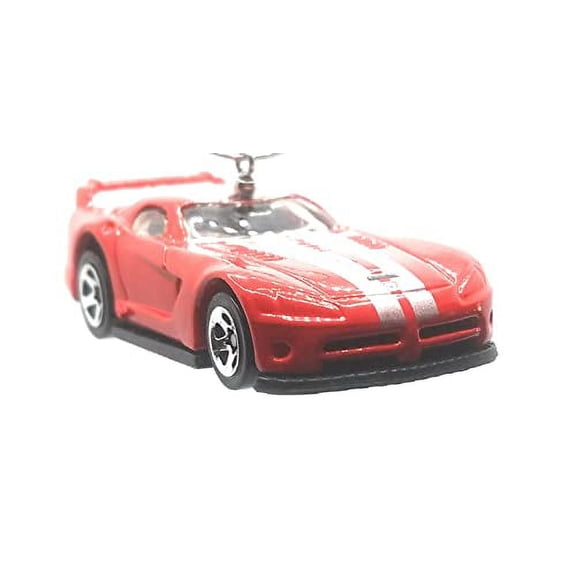 Christmas Ornament for Dodge Viper GTS-R Red Silver Stripes