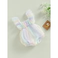 thumbnail image 3 of Wassery Baby Girls Summer Romper Clothes  Tie-dye Tulle Dress Fly Sleeve Square Neck Jumpsuit Casual Elegant Summer Bodysuits for Newborn 0-18M, 3 of 8