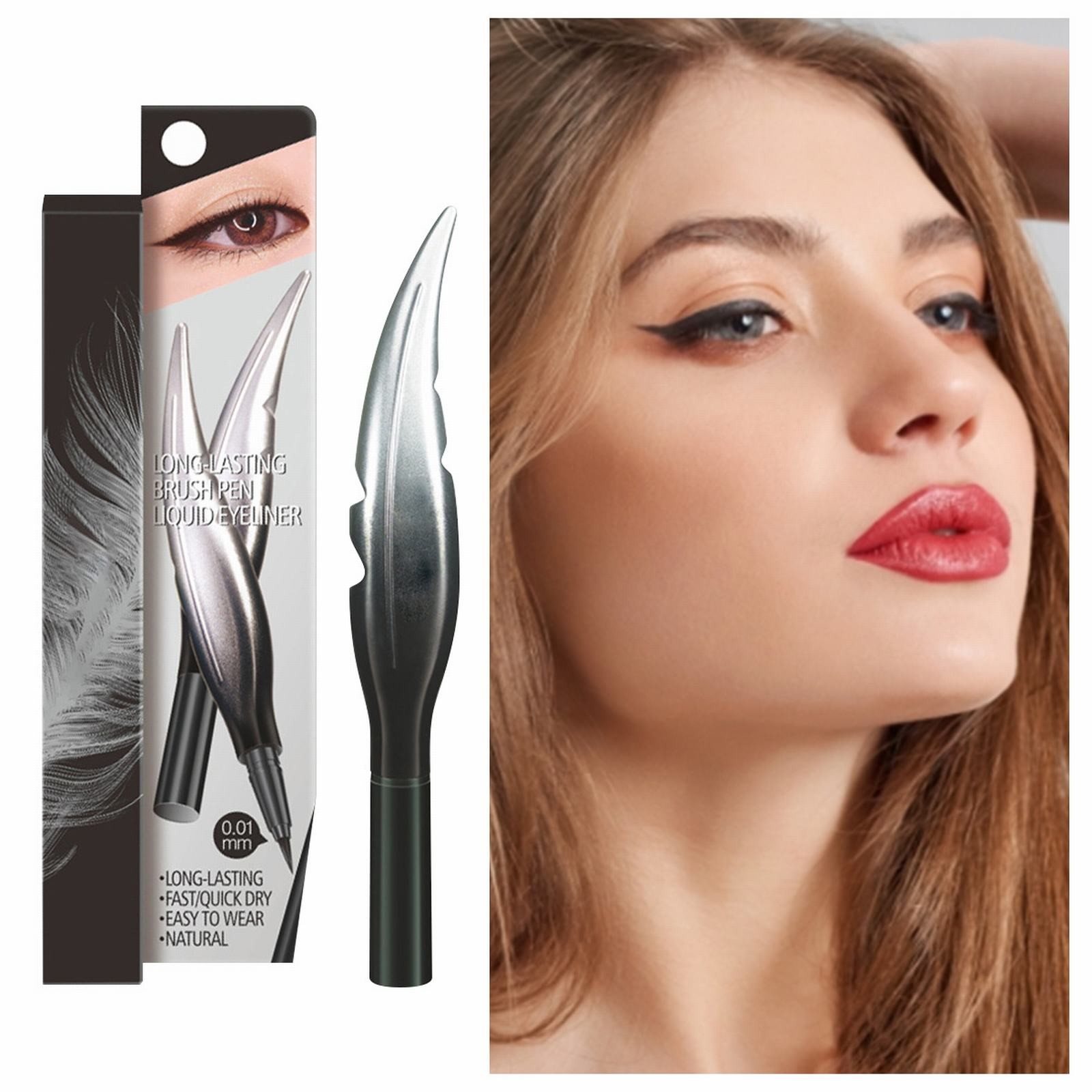 ERTUTUYI Quick Drying Eyeliner Pen Feather Eyeliner Liquid Pen Smooth