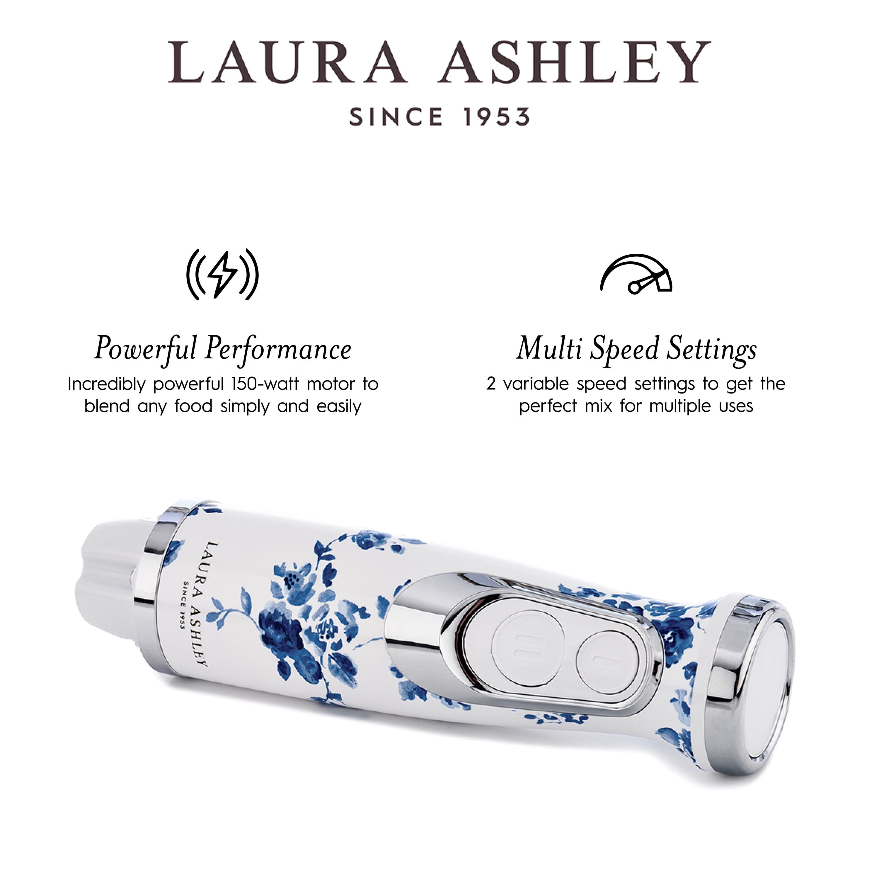 VQ Laura Ashley 500-watt Hand Blender 4-in-1 Set, China Rose