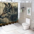 thumbnail image 7 of Orinice Wolf Tapestry Bathroom Decor Set Colorful Luxurious Graphic Print Polyester Fabric Fashion Shower Curtain Set with Hooks 60x72, 7 of 7