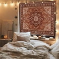 thumbnail image 3 of Gojian Boho Mandala Hippie Wall Tapestry for Bedroom Aesthetic, Indian Bohemian Floral Tapestries Art Decor, Vintage Orange Fabric Vertical Wall Hanging for Living Room Dorm, 3 of 6