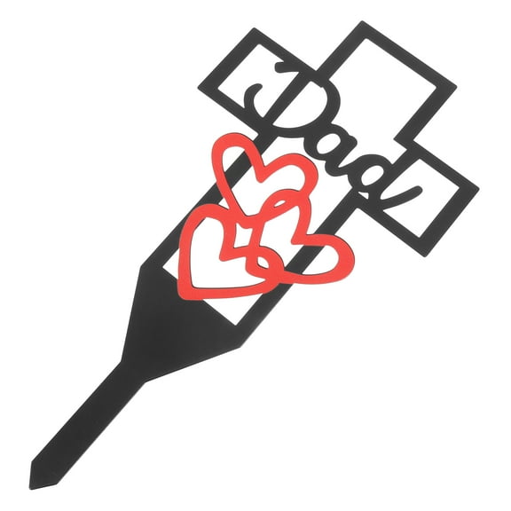 HEMOTON  Grave Markers Cross Pile Garden Stakes Cemetery Accessories Father Dad