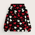 thumbnail image 5 of Goindgs Toddler Girls Hoodie Heart Print Pullover Sweatshirt Long Sleeve Drop Shoulder Shirt Fall Hooded with Pocket Black 9-10 T, 5 of 5