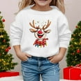 thumbnail image 2 of Byoo Teen Girls Sweatshirt Christmas Reindeer Graphic O-Neck Casual Shirt Xmas Warm Fall Winter Pullover Up, 2 of 4