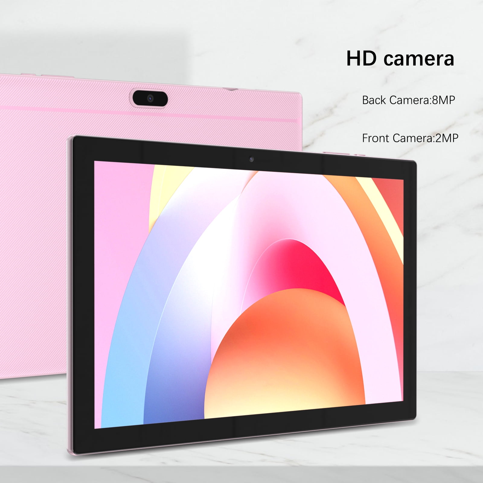 Tablet 64GB 10 Inch Tablet, Android Tablets, 6000mAh Battery Quad Core HD Touch Screen Tableta Computer, with WiFi BT Google Play Tabletas. (Pink)